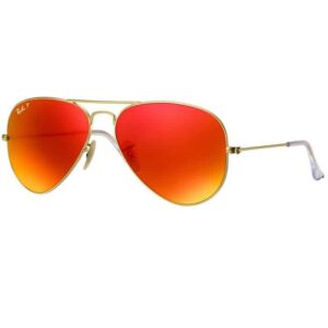 Lunette de Soleil Ray-Ban Aviator Large Métal Miroir RB3025 1124D orangé