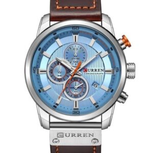 Montre Homme Curren 8291 Marron Fond Bleu Ciel