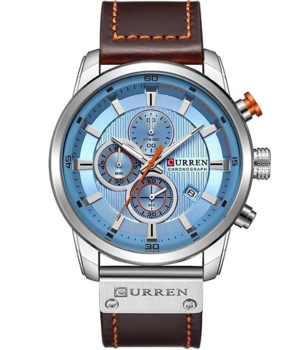 Montre Homme Curren 8291 Marron Fond Bleu Ciel