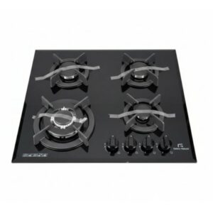Plaque de cuisson en verre Galaxy Naturel Q4050F Noir - 4 feux Fonte - 60cm