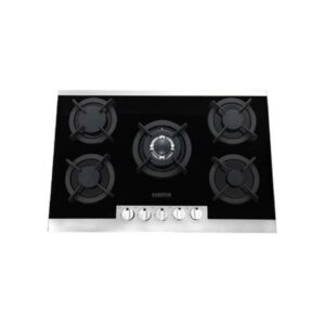 Plaque à Gaz AUXSTAR 5 feux Noir en verre Fonte